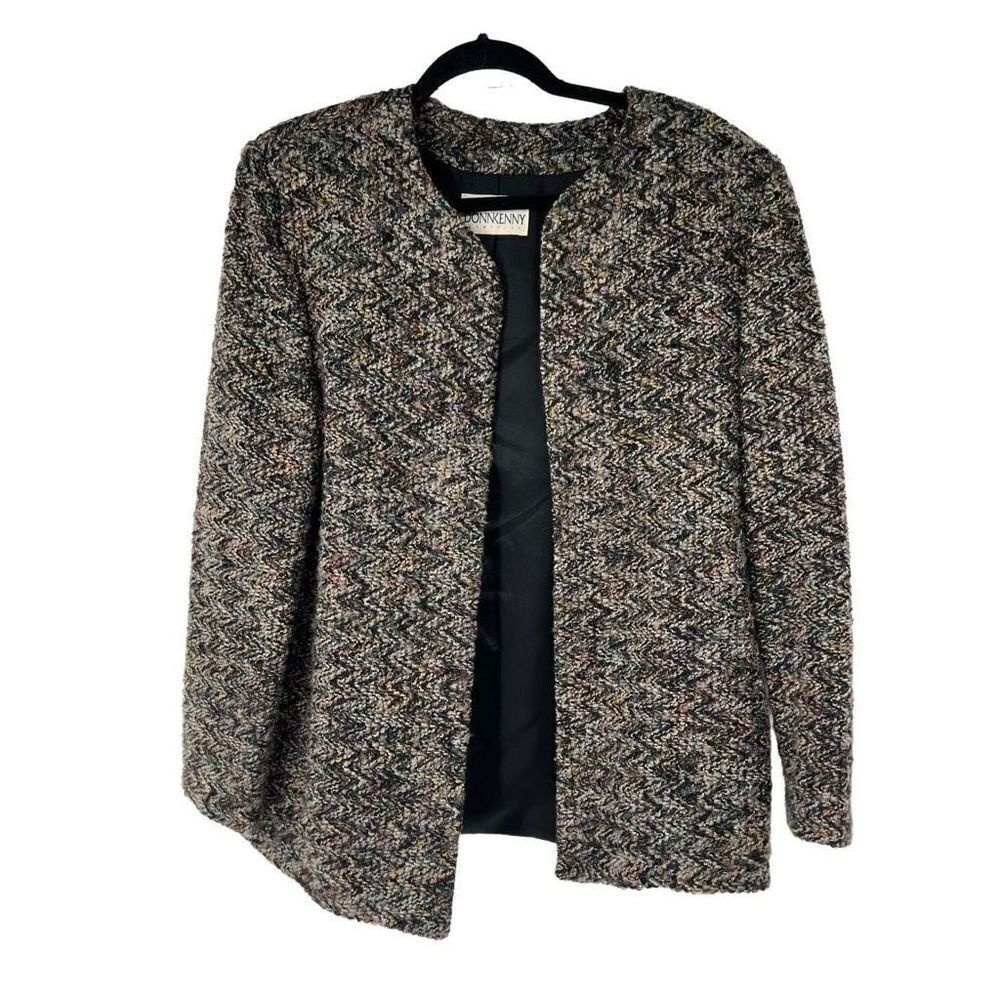 DonnKenny Multi Color Textured Open Jacket